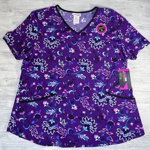 Scrubstar "Lovely Paisley" V-Neck Print Scrub Top